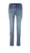 Designer-Jeans mit Stickerei blau-used