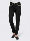 Designer-Jeans mitPaillettenbesatz schwarz