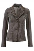 Designer-Jeansblazer mit Perlen taupe