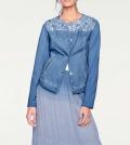 Designer-Jeansjacke blau-used