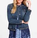 Designer-Jeansjacke mitEffektgarn blue denim