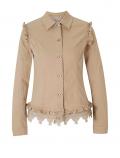 Designer-Jeansjacke mitSpitze beige