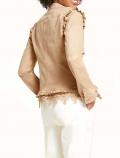 Designer-Jeansjacke mitSpitze beige