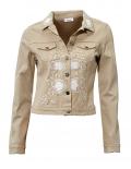 Designer-Jeansjacke sand