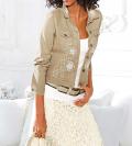 Designer-Jeansjacke sand