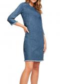 Designer-Jeanskleid mit Fransen blue-denim