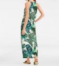 Designer-Jersey-Maxikleid weiß-grün