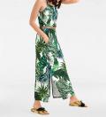 Designer-Jersey-Maxikleid weiß-grün