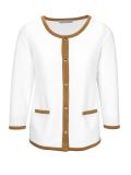 Designer-Jerseyblazer ecru-camel