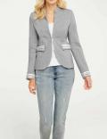 Designer-Jerseyblazer mit Strass grau-melange