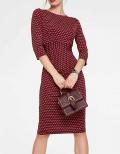 Designer-Jerseykleid dunkelbeere-sand