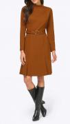 Designer-Jerseykleid mit Gürtel cognac