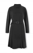 Designer-Jerseykleid mit Gürtel schwarz