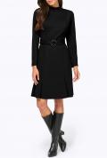 Designer-Jerseykleid mit Gürtel schwarz