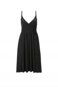 Designer-Jerseykleid mit Häkelspitze schwarz