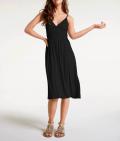 Designer-Jerseykleid mit Häkelspitze schwarz