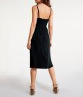 Designer-Jerseykleid mit Häkelspitze schwarz