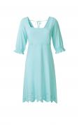 Designer-Jerseykleid mit Lochstickerei aquamarin