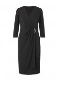 Designer-Jerseykleid mit Raffung schwarz