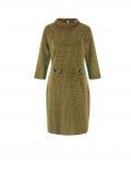 Designer-Jerseykleid ocker-schwarz