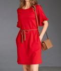 Designer-Jerseykleid rot