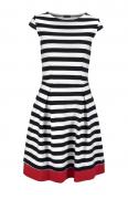 Designer-Jerseykleid schwarz-weiß
