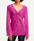 Designer-Jerseyshirt mit Häkelspitze pink