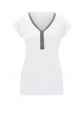 Designer-Jerseyshirt mit Perlen weiß