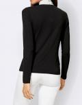 Designer-Jerseyshirt mit Schluppe schwarz-ecru