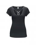 Designer-Jerseyshirt mit Schmuckkette schwarz