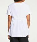 Designer-Jerseyshirt mit Schößchenweiß