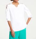Designer-Jerseyshirt mit Spitze ecru