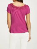 Designer-Jerseyshirt mit Spitze fuchsia