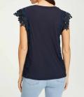 Designer-Jerseyshirt mit Spitze marine