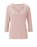Designer-Jerseyshirt mit Strass puder