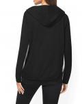 Designer-Kapuzenjacke mit Srass schwarz