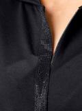Designer-Kapuzenjacke mit Srass schwarz