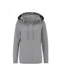 Designer-Kapuzenpullover mit Schriftzug grau