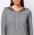 Designer-Kapuzenpullover mit Schriftzug grau