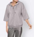 Designer-Kapuzensweatshirt grau-silber