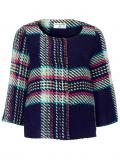 Designer-Karoblazer marine-bunt