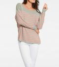 Designer-Kaschmirpullover grau-apricot