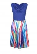 Designer-Kleid blau-bunt