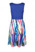 Designer-Kleid blau-bunt