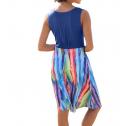 Designer-Kleid blau-bunt