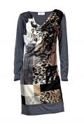 Designer-Kleid grau-bunt