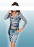 Designer-Kleid grau-jade Gr. 36