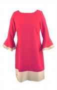 Designer-Kleid koralle-goldbeige