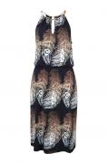 Designer-Kleid m- Kette schwarz-sand