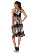 Designer-Kleid m- Kette schwarz-sand